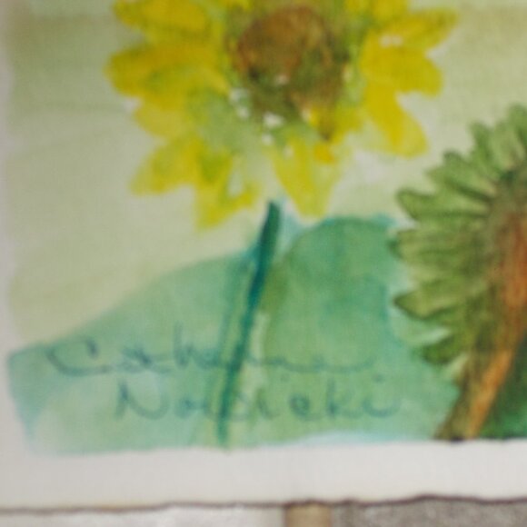 Original "Pops Of Yellow" 9"x12" watercolor painting, signed - Picture 4 of 4